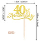 Rssta i Cupcake Toppers Gold Glitter Cheers to 40 Years, 2.8x4.1 inches, Paper, Model XM090-40, Perfect for 40th Birthday Party Decor
