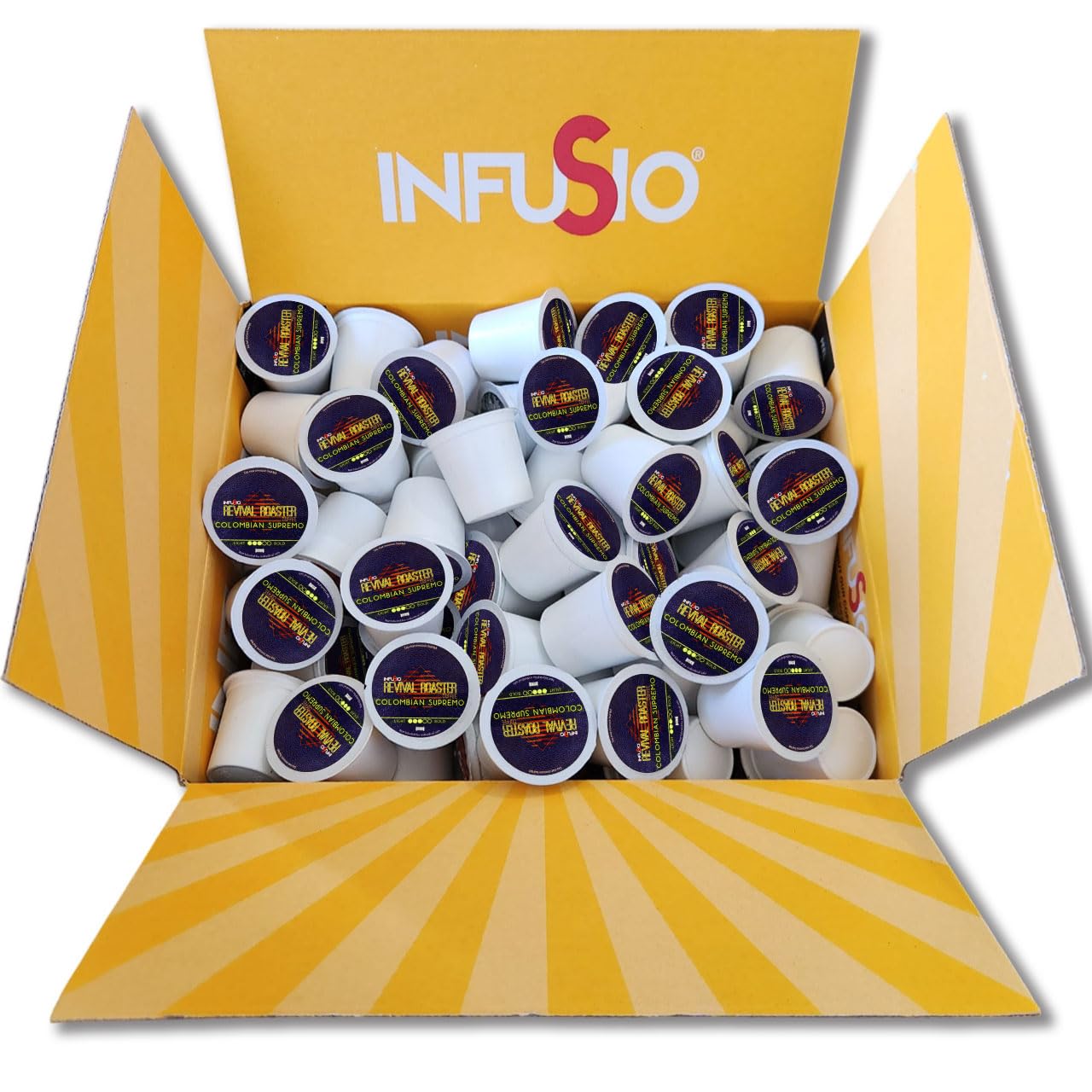 InfuSio Coffee Pods, Colombian Supremo Medium Roast, 96 Count, Compatible with Keurig K Cup® malt-inspired