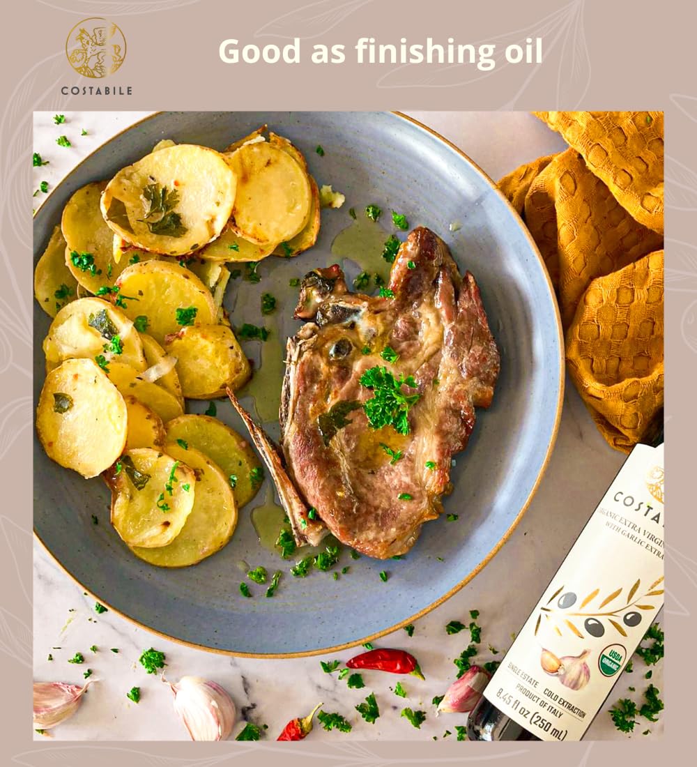 Garlic Infused Olive Oil Extra Virgin from Italy. Organic Garlic Olive Oil Extra Virgin from a single source. Ideal as garlic oi