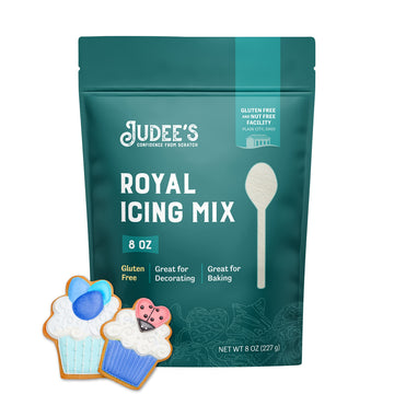 Judees Royal Icing Mix - Non-GMO, Gluten-Free - 8 oz for Baking and Decorating Cookies