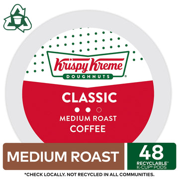 Krispy Kreme Doughnuts Classic, Keurig Single Serve K-Cup Pods, Medium Roast Coffee 48 Count