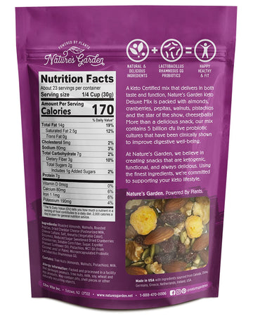 Natures Garden Keto Deluxe Mix - Probiotic Cheese Balls, Crunchy Keto Snack, Unsalted Mixed Nuts, Deluxe Mixed Nuts, Keto Snack
