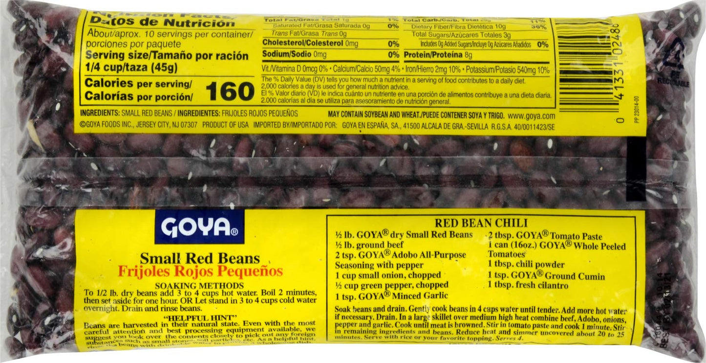 Goya Small Red Beans, Dry, 1 Pound Bag
