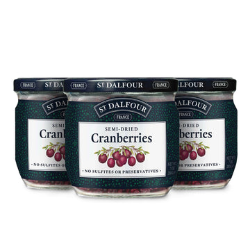 St. Dalfour Semi-Dried Cranberries - 7 oz - All Natural, No Sulfites, Preservatives or Artificial Ingredients - Made in France -