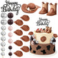 RoundFunny 26 Pcs Cowgirl Cake Decorations Cowgirl Cake Topper Disco Decorations Hat Topper Western Cowboy Birthday Baby Shower 