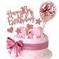 Iealods 16Th Happy Birthday Cake Topper, Rose Gold Glitter 16Th Birthday Cake Topper With Balloon Cake Topper For Girl Birthday