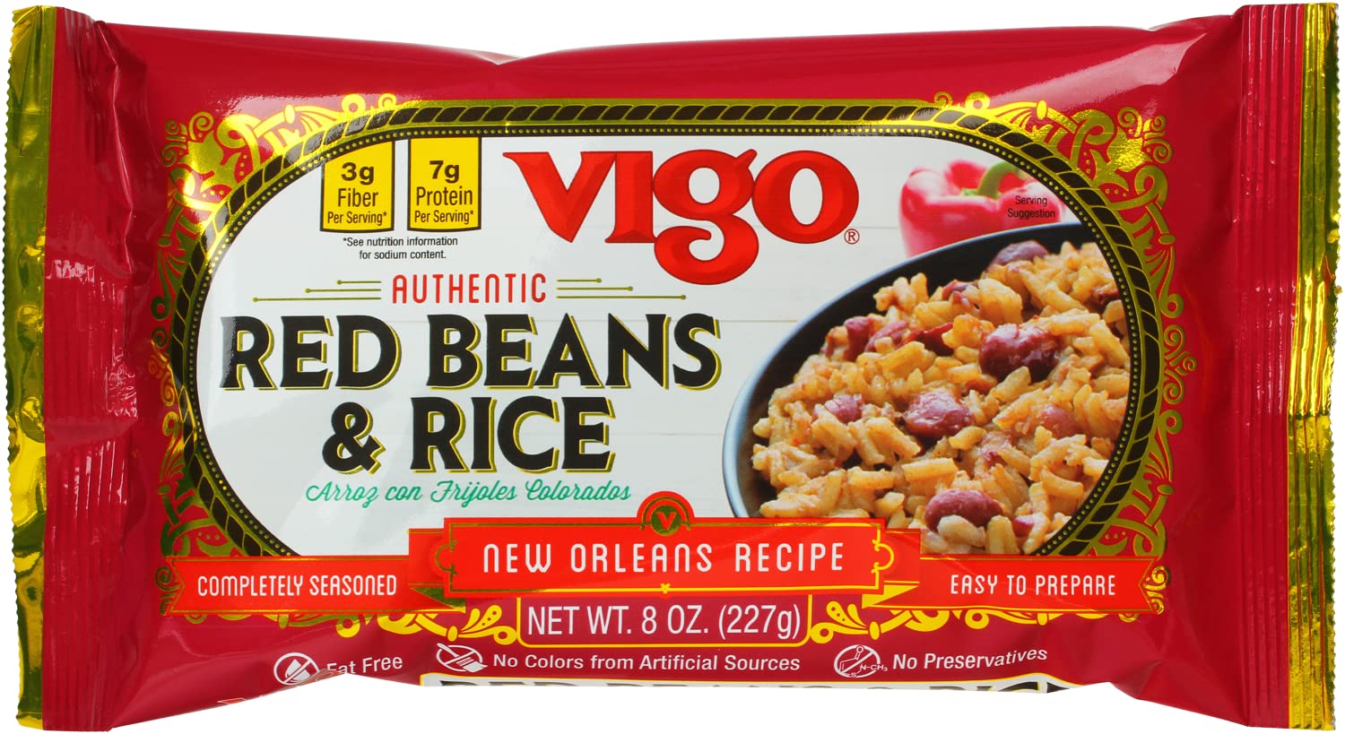 Vigo Authentic Red Beans & Rice, Low Fat, 8oz, Pack of 1, Model 16690