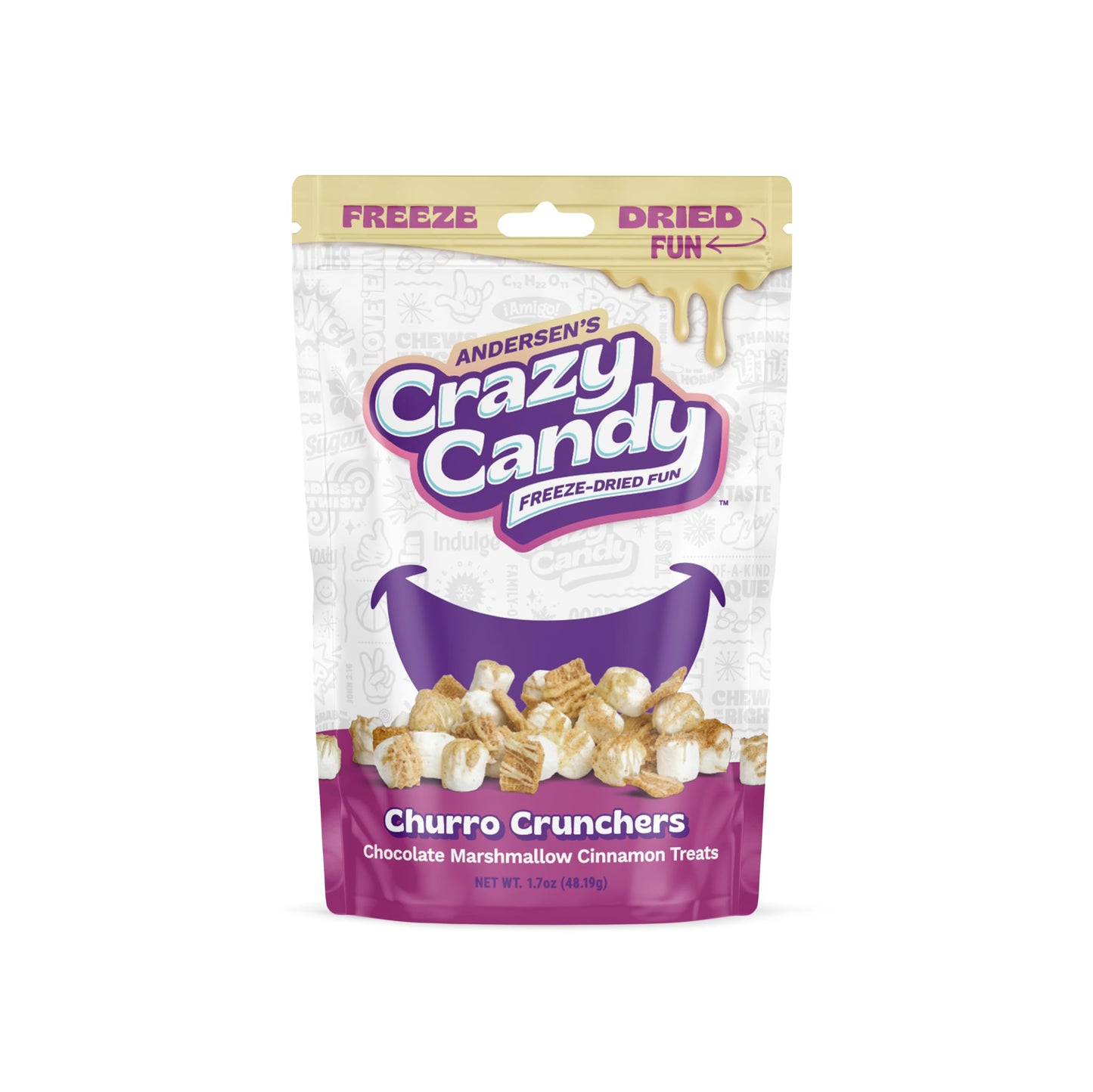 ANDERSENS Crazy Candy Freeze Dried Candy - Churro Crunchers, Fun Snack Treat