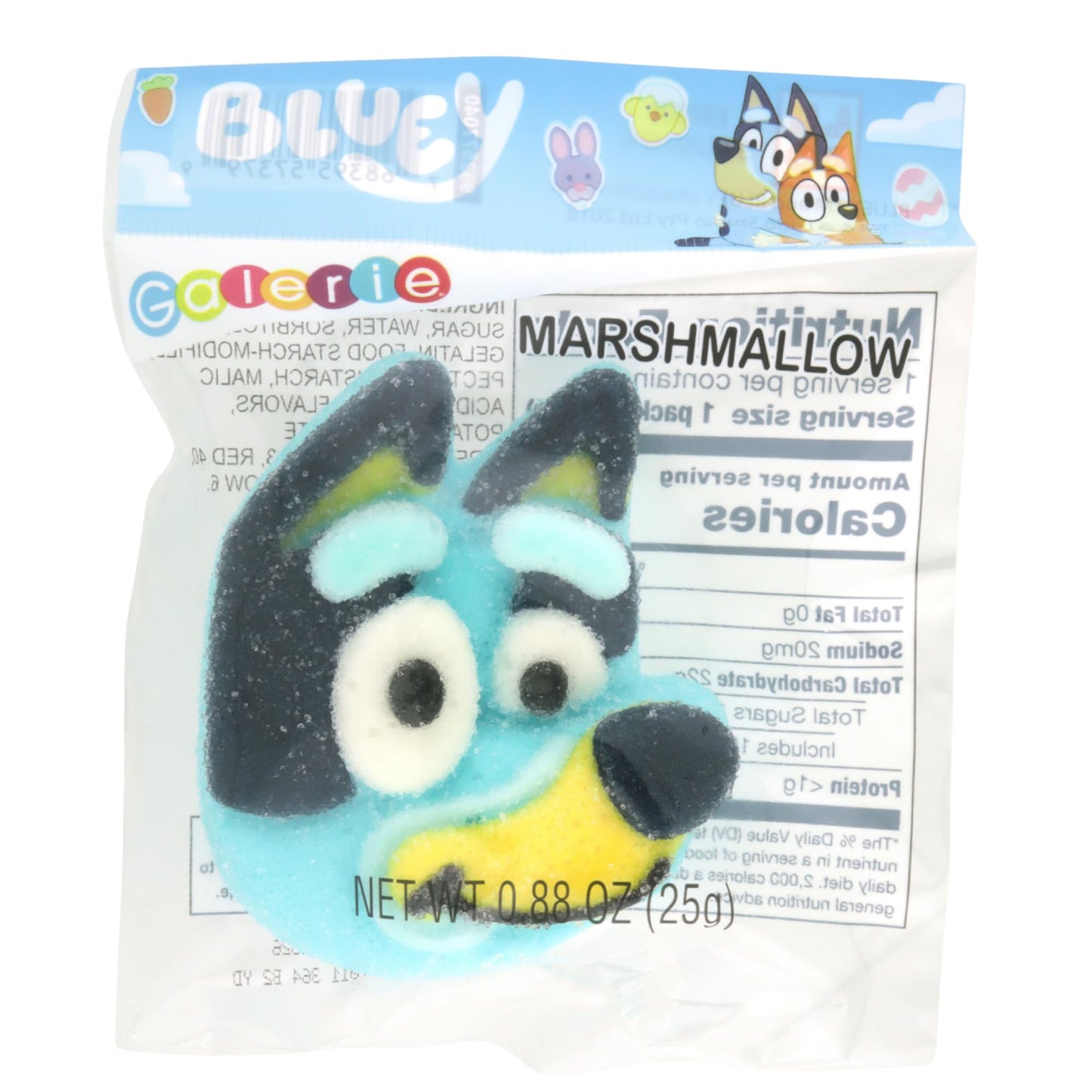 Bluey Candy Jumbo Marshmallows, Sugar Coated Treats, Individually Wrapped Pieces, 4 Count Box