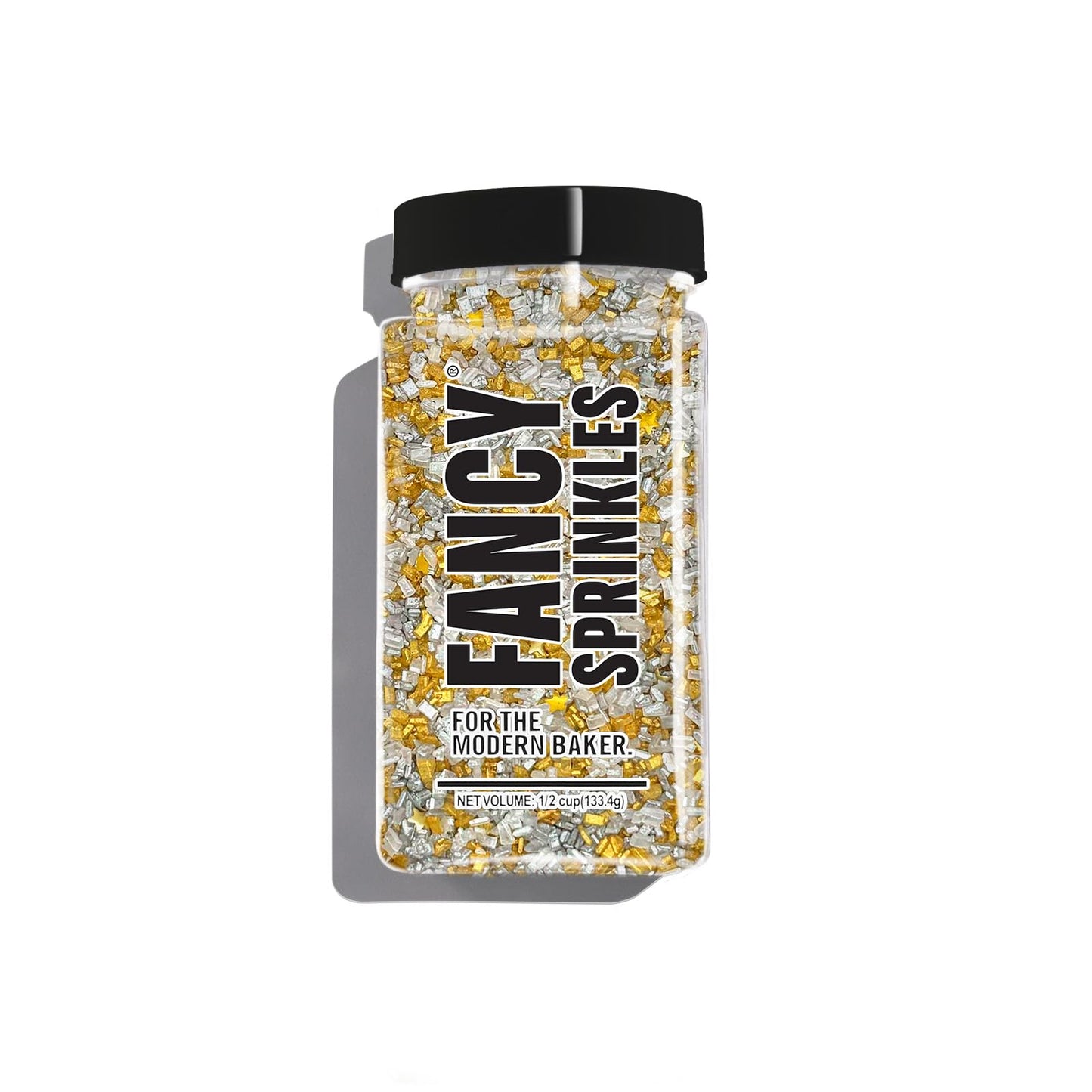 Fancy Sprinkles Filthy Rich Fancy Sugar Silver and Gold Pearlescent Sugar Crystals Flecked with Silver and Gold Mini Edible Glit