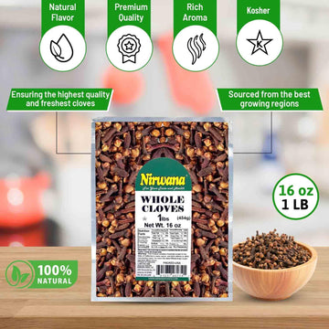 Nirwana Whole Cloves | Premium Quality Spice for Cooking & Baking | 16oz