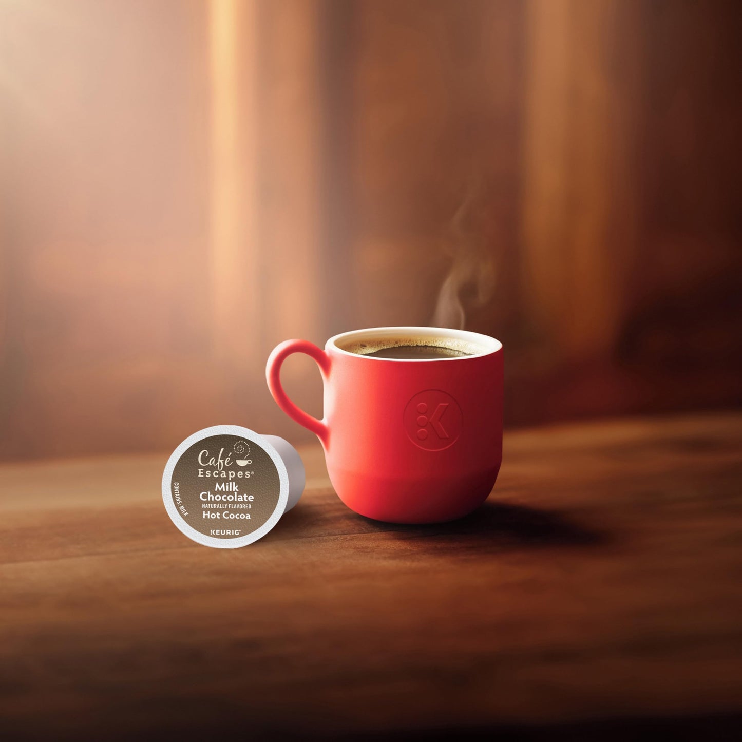 Café Escapes Milk Chocolate Hot Cocoa K-Cup Pods, 72 Count, Single-Serve, Model 5000054361