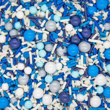 Blue Sprinkles For Cake Decorating And Baking - Fancy Sprinkles For Gender Reveal Cake Decorations In Blue And White Sprinkles W