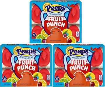 PEEPS Easter Marshmallow Chicks, Variety Pack, 10 Count (Assorted Flavors & Colors) (3 count, Fruit Punch Chicks Marshmallow Pee