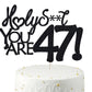 Happy 47Th Birthday Cake Topper 47 Birthday Cake Toppers-Black Glitter, Funny 47Th Cake Topper For Men,47 Cake Topper For Women,