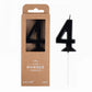 PHD CAKE Modern Black Birthday Candles, 4 Inch Number Candles, Wax Material, Ideal for Party Celebrations