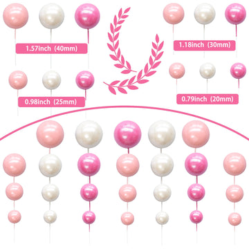 Ephlyn 30Pcs Balls Cake Topper Foam Ball Cake Picks Mini Balloon Cupcake Insert Bubble Balls Diy Decoration For Baby Shower Kids