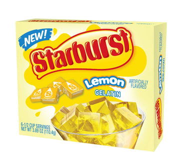 Starburst Gelatin Variety Pack, 4 Flavor Lemon, Blue Raspberry, All Pink Strawberry, And Cherry (3.89 Oz Each)