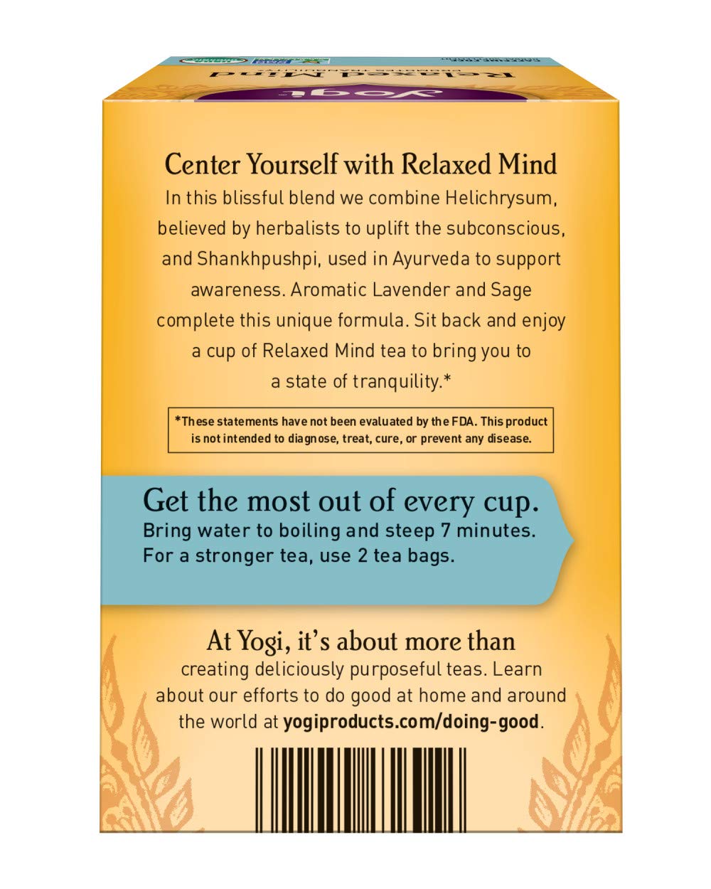 Yogi Relaxed Mind Tea - 16 Tea Bags