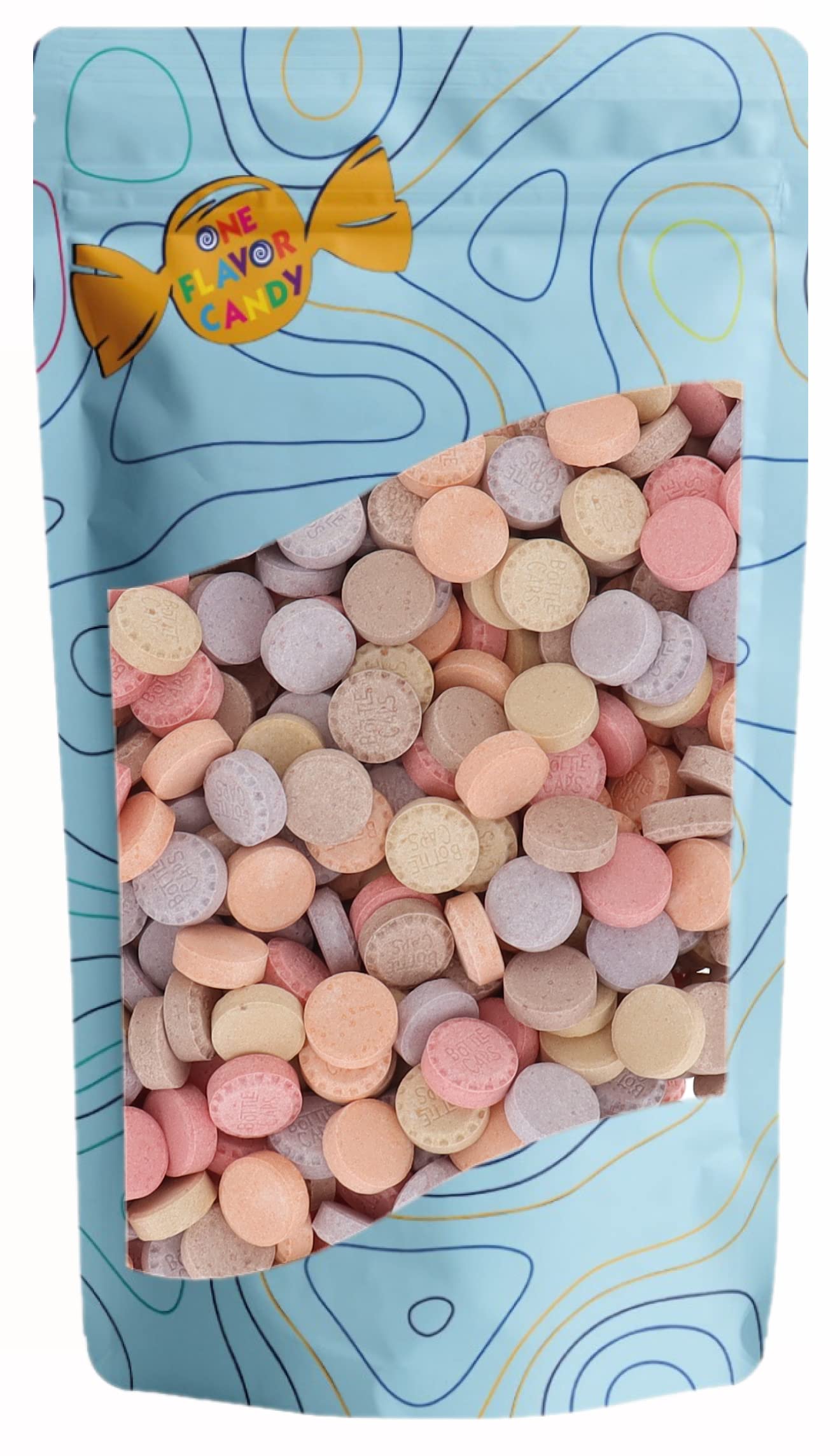 One Flavor Candy Bottle Caps Candy Candies Bulk In Resealable Bag (Assorted, 1Lb)