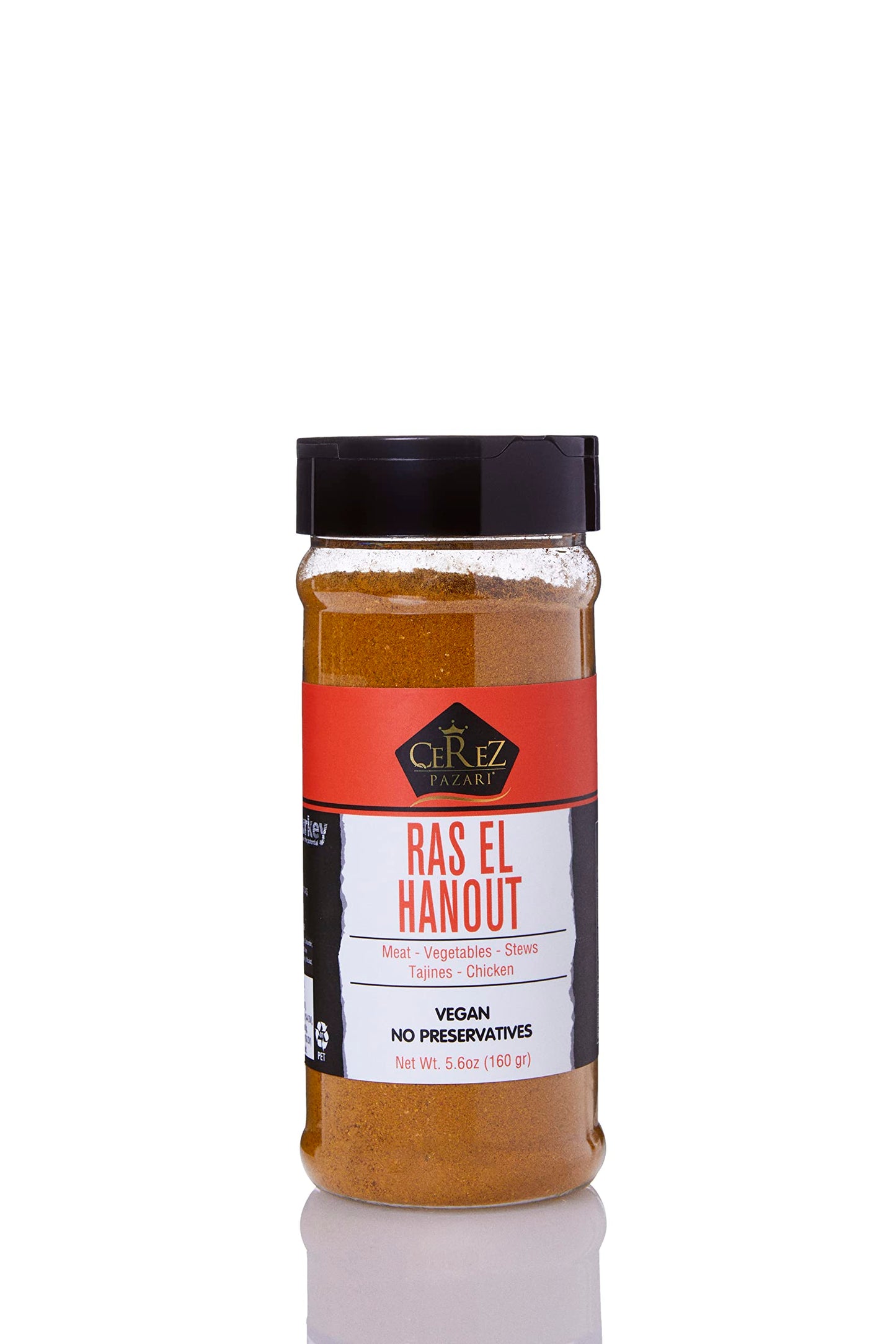 Cerez Pazari Ras El Hanout Meat Seasoning 5.6Oz-160G, Moroccan Meat Spice Blend Premium Grade,%100 Natural, Freshly Packed, Non-