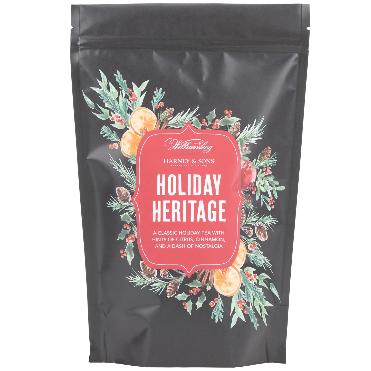 Harney & Sons Holiday Heritage Colonial Williamsburg Blend | Black Tea With Warm Apple, Cinnamon, And Orange Peel, 16 Oz Loose T