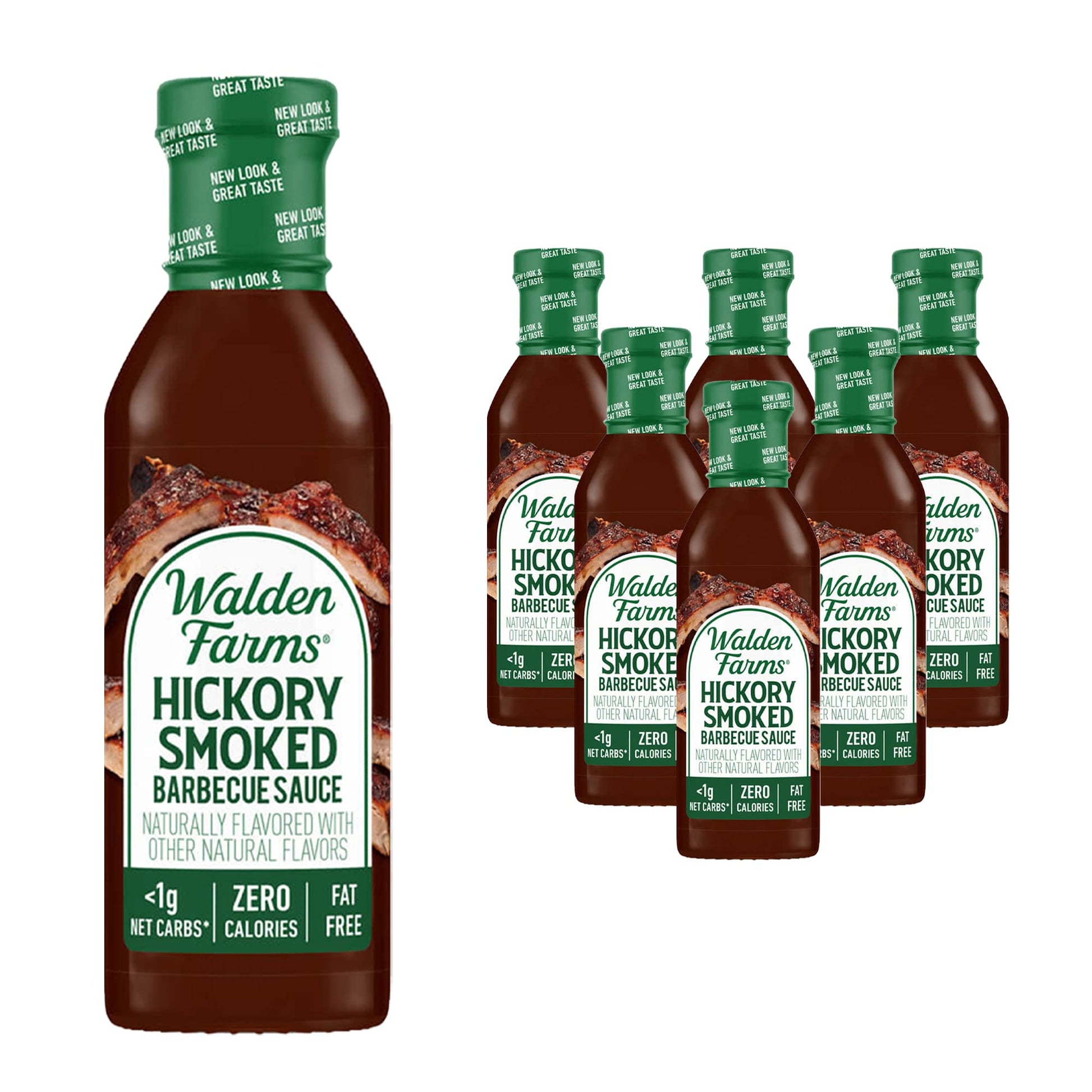 Walden Farms Hickory Smoked BBQ Sauce, Zero Calorie, Sugar Free, Keto, 12 oz Bottles, 6-Pack