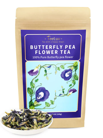 TeeLux Butterfly Pea Flower Tea, Non-GMO, Dried, 3.5 Oz