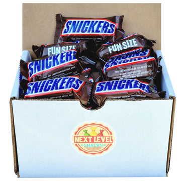 Snickers Fun Size Chocolate Caramel Candy Bars Bulk Box (Pack Of 30)