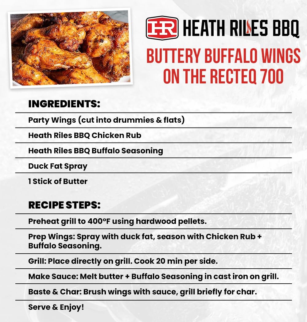 Heath Riles Bbq Rub - Buffalo Seasoning, Champion Pitmaster Recipe, Legendary Rubs For Smoky Aroma & Grilling, 80+ Bbq Championships, 8 Oz.