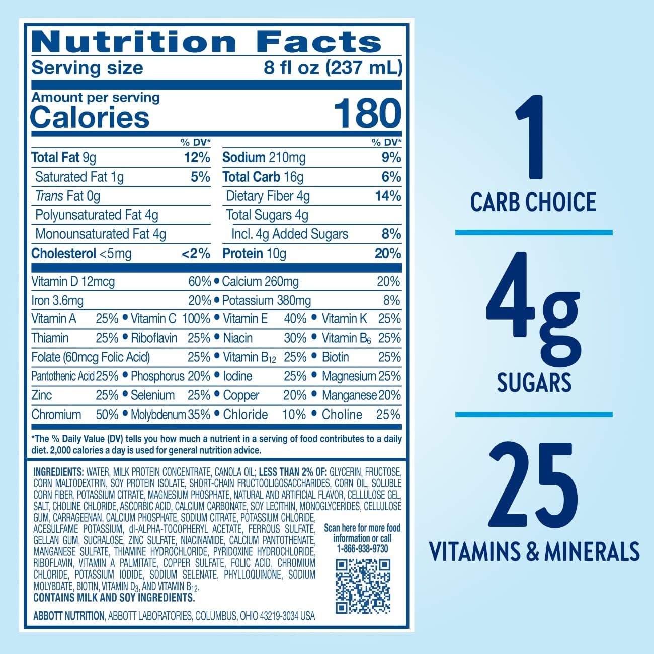 Glucerna Original Nutritional Shake, 10g Protein, 180 Calories, 8 Fl Oz, Pack of 6, Homemade Vanilla, Cream