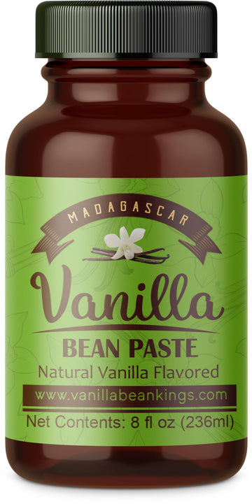 Vanilla Bean Kings Organic Vanilla Bean Paste - Madagascar Bourbon Blend - 8 Ounces - Brown