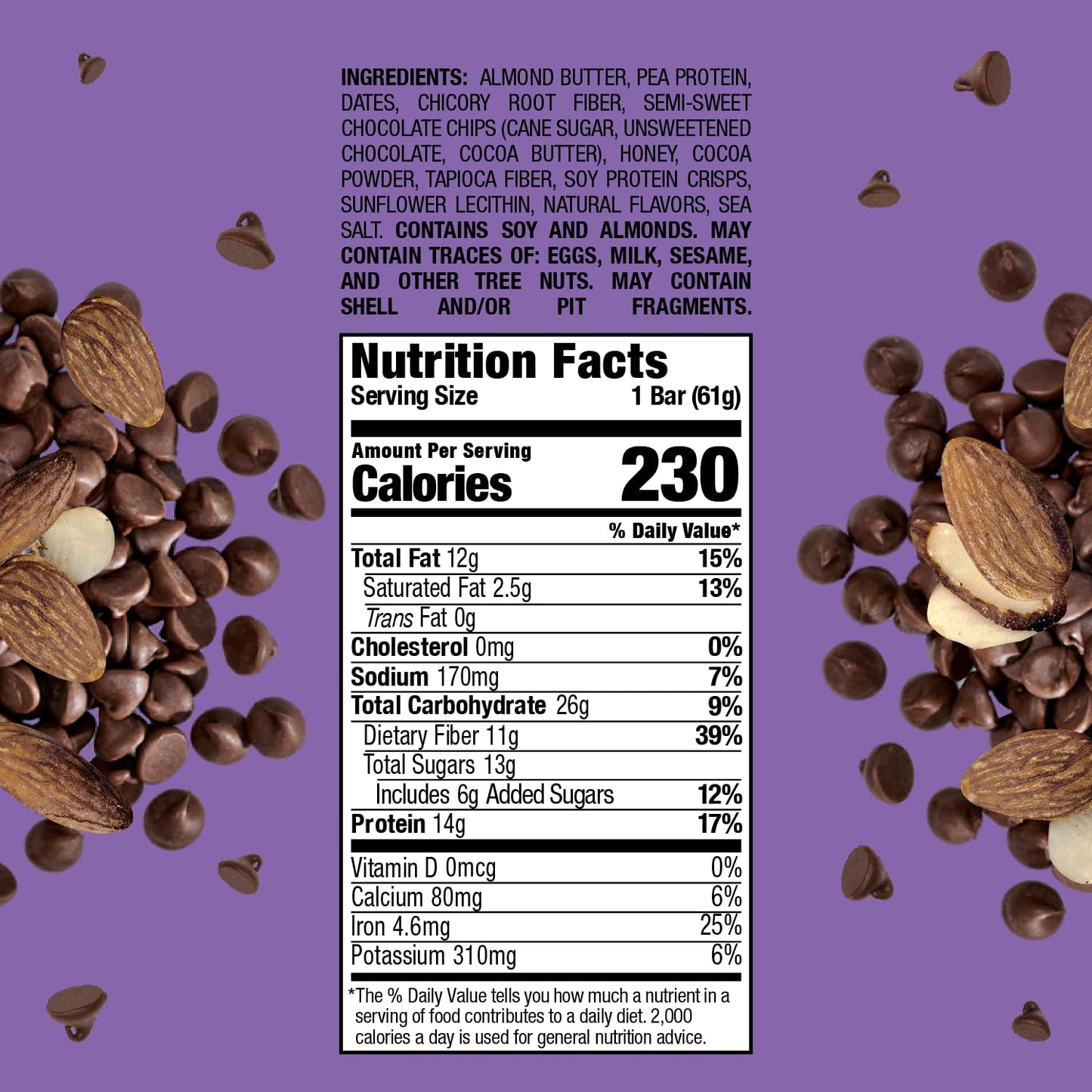Bobo'S Double Chocolate Almond Butter Protein Bar 12 Pack