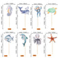 Rssta i Cupcake Toppers - 32 Pack Ocean Sea Animal Toothpicks Decorations, Design 7, Paper