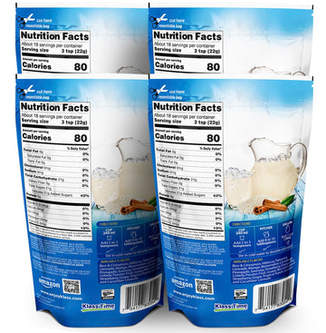 Klass Aguas Frescas | Drink Mix | Horchata | Flavors From Natural Sources, No Artificial Flavors, With Vitamin C (Makes 7 To 9 Quarts) 14.1 Oz Family Pack (4-Pack)