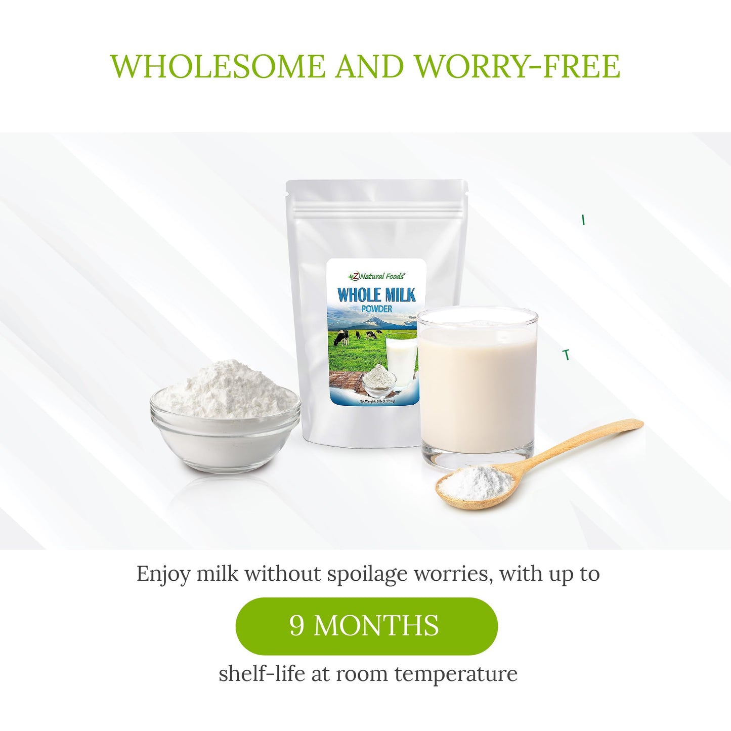 Z Natural Foods Whole Milk Powder - Non-GMO, Gluten-Free, Kosher, 80 Ounce