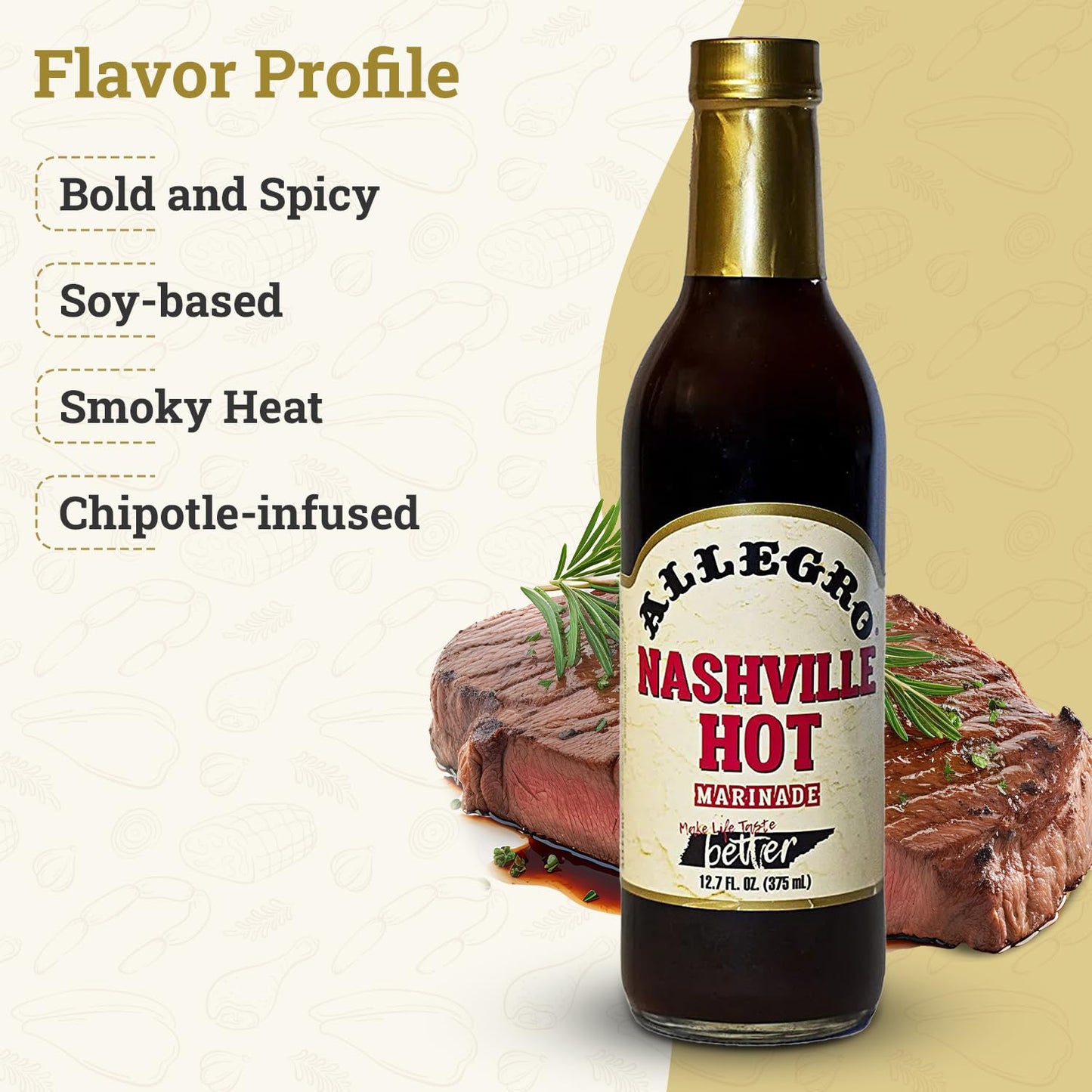 ALLEGRO - The Marinate Everything Marinades - Nashville Hot 12.7 oz, Pack of 4