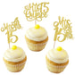 Rsstarxi Cupcake Toppers 15th Birthday Pack, 24 Pieces, Gold Paper Decorations