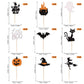 Rssta i Halloween Cupcake Toppers, 36 Pack, Glitter Bat, Witch Hat, Ghost, Cat, Paper, Design 1, for Kids Birthday and Baby Shower