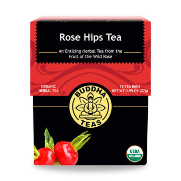 Buddha Teas Organic Rose Hips Tea - Ou Kosher, Usda Organic, Ccof Organic, 18 Bleach-Free Tea Bags