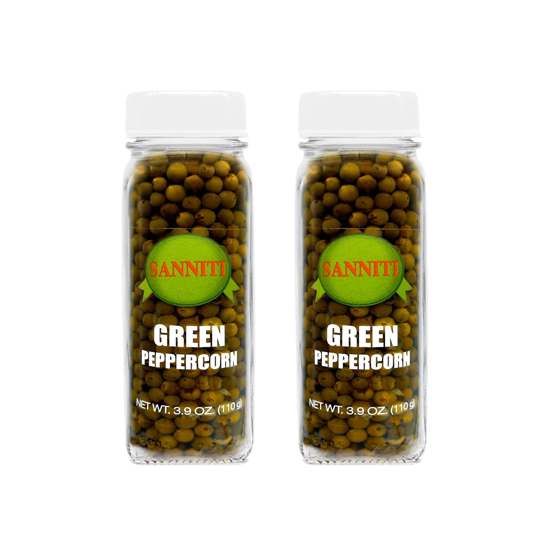 Sanniti Peppercorns in Brine | Imported from Spain | Great for Sauces, Soups, Meats and Light Dishes, 3.9 oz (Pack of 2) (Green)