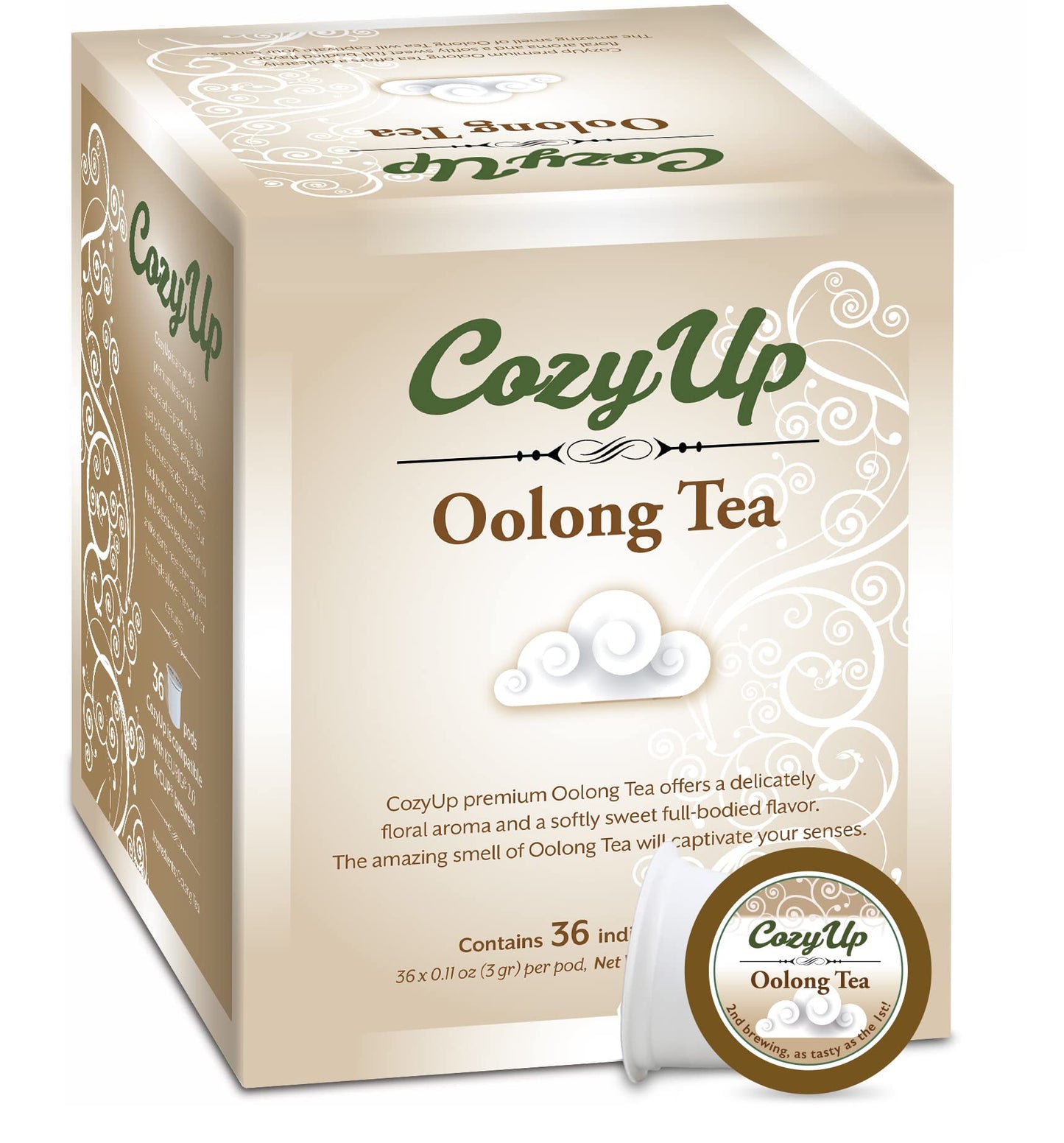 Cozy Up Oolong Tea Pods Compatible with Keurig K-Cup Brewers, 36 Count