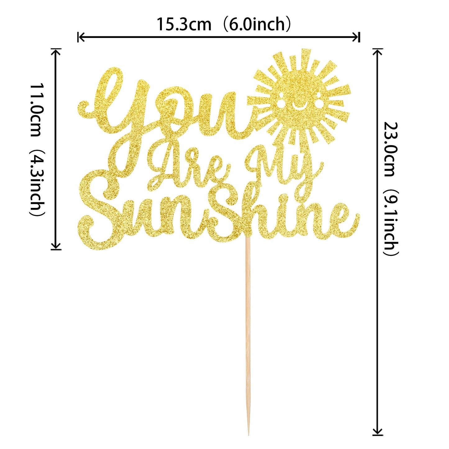1 Pcs You Are My Sunshine Cake Topper With Gold Glitter Sun Smile Face Bridal Shower Sunshine Cake Pick For Wedding Engagement B
