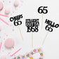 Gyufise 24Pcs Straight Outta 1958 Cupcake Toppers Glitter Sixty-five Happy 65th Cupcake Picks Cheers to 65 Years Birthday Cake D