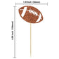 Ephlyn Rugby Football Cupcake Toppers, 24 Pcs, Brown, Paper, 2 x 4.3 inches, Sports Ball Theme Cake Decoration for Parties