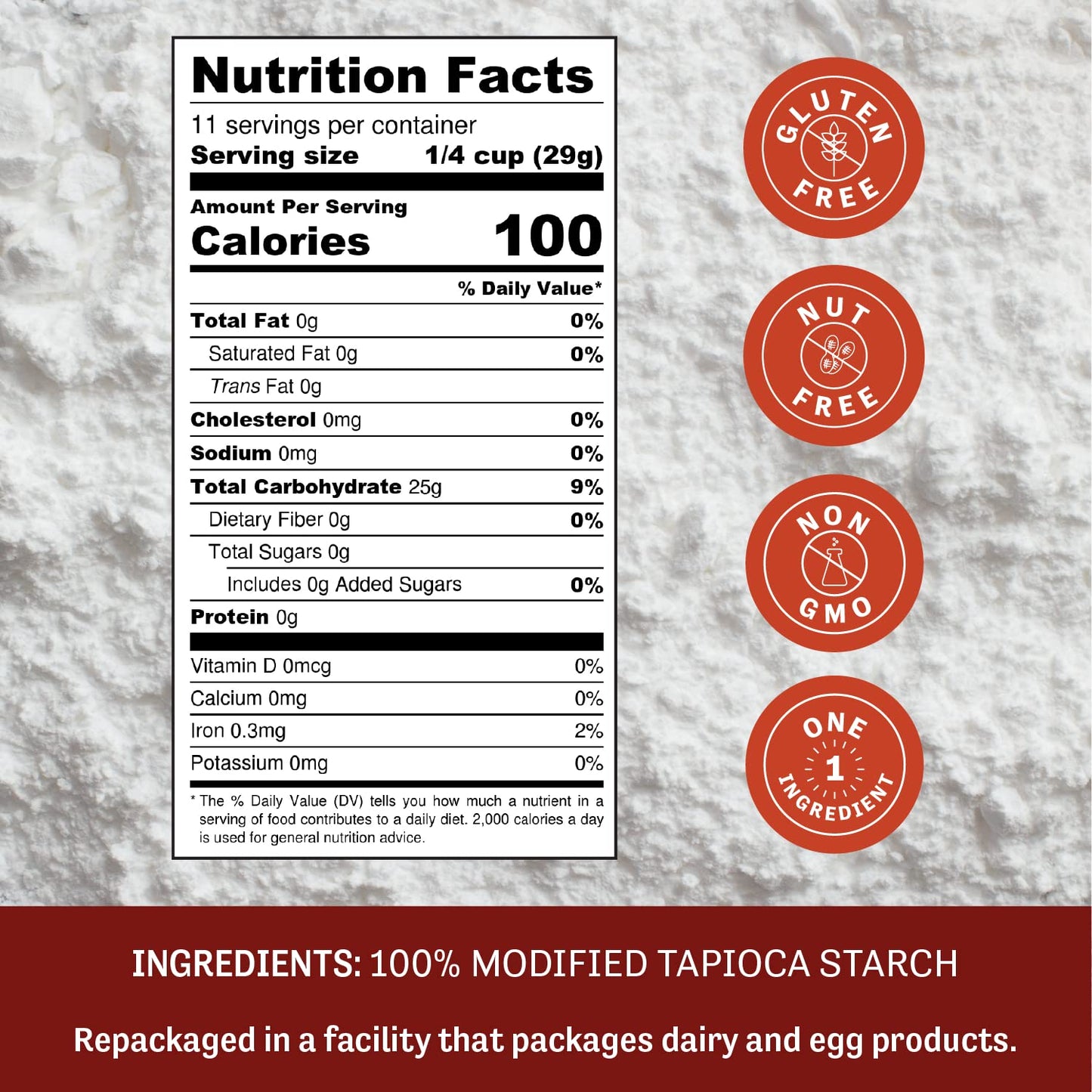 Judee’s Expandex Modified Tapioca Starch Powder, 11.25 oz - Gluten-Free Thickener for Baked Goods & Treats