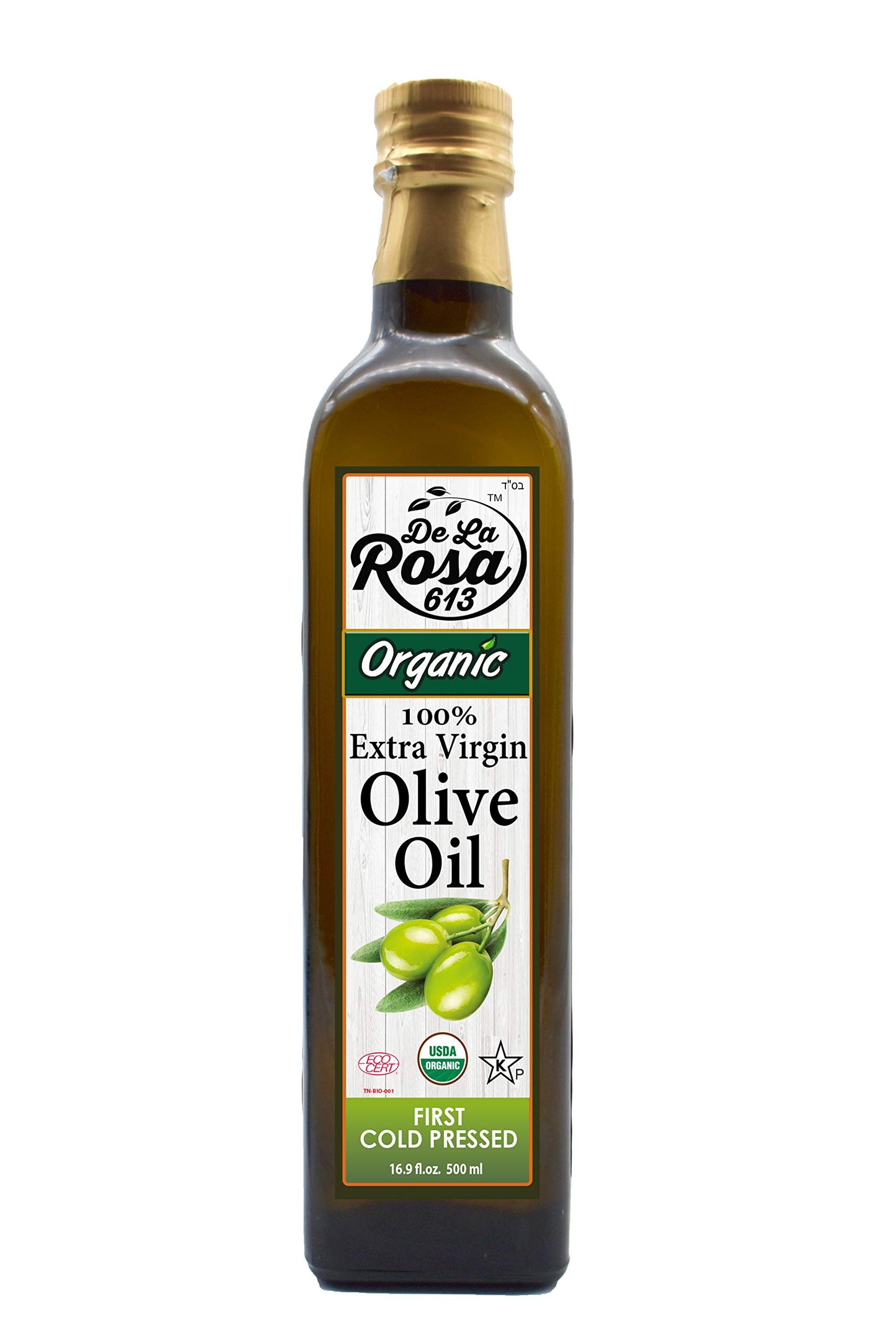De La Rosa Organic Extra Virgin Olive Oil & White Wine Vinegar, Vegan, Non-GMO, 16.9 Oz (Pack of 2)