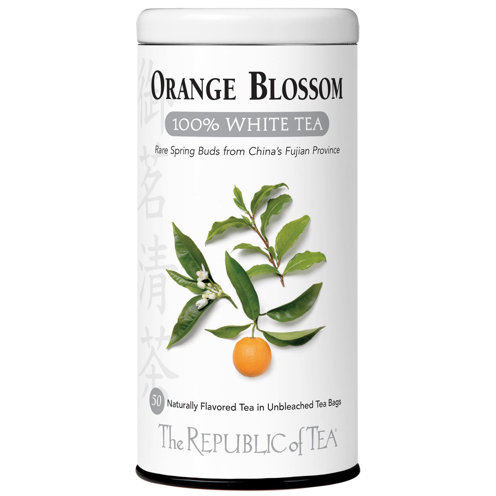 The Republic of Tea Orange Blossom White Tea Bags, Low-Caffeinated, 50 Count, Model 0742676400646