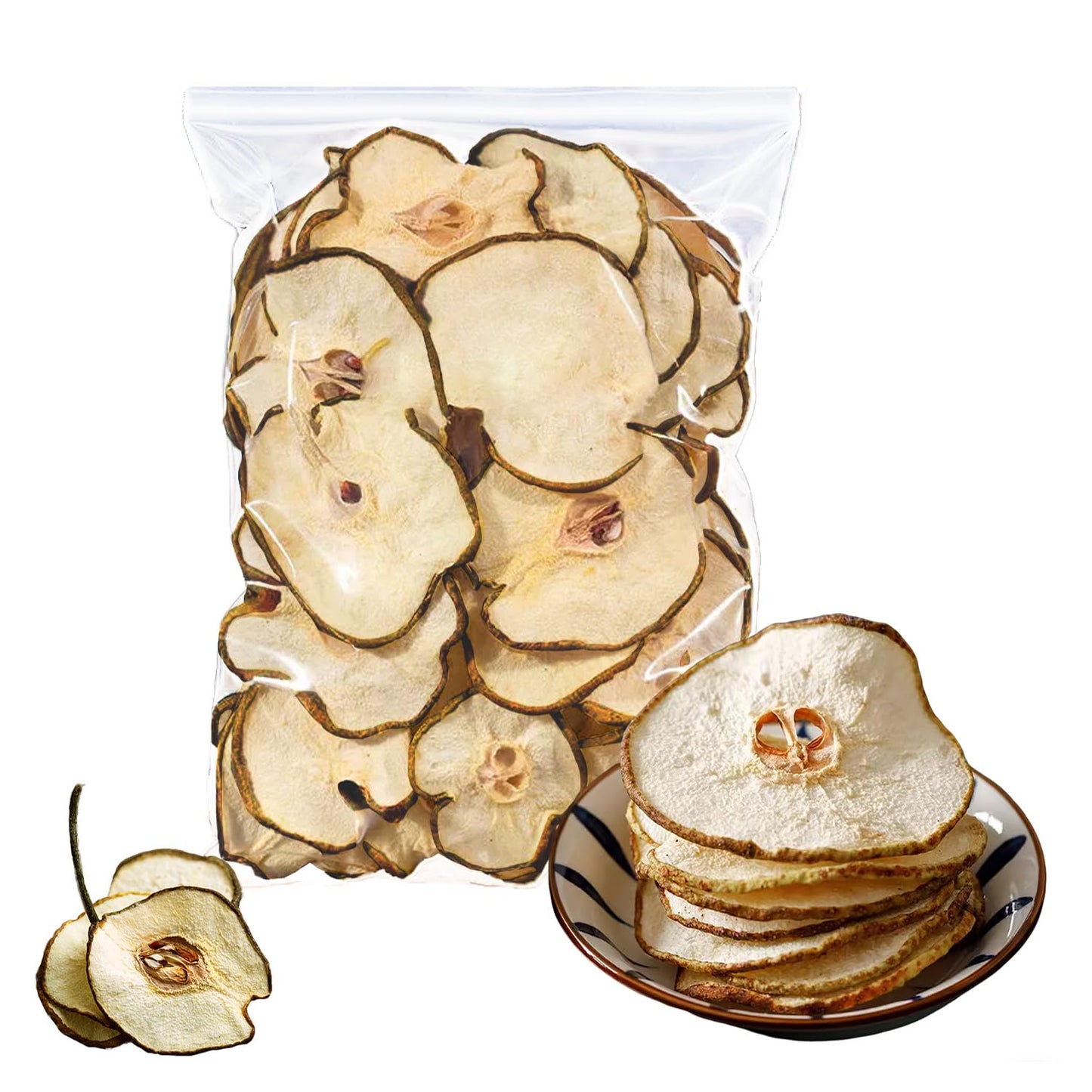 Kachikachi Selected Dried Pear Slices-100G/3.5Oz, Natural Dehydrated Pear Chips | No Sugar Added | Middle Pieces | Not Peeled, Dried Fruit Slices As Snacks, Potpourri/Cocktail/Candle Decor