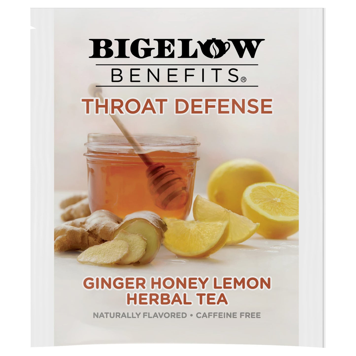 Bigelow Benefits Throat Defense (Ginger Honey Lemon Herbal), 18 Count (Pack Of 6), 108 Total Tea Bags